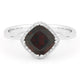 Cushion Shaped Garnet and Diamond Ring