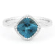 Cushion Shaped London Blue Topaz and Diamond Ring