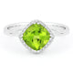 Cushion Shaped Peridot and Diamond Ring