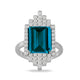 London Blue Topaz & Diamond Art Deco Ring