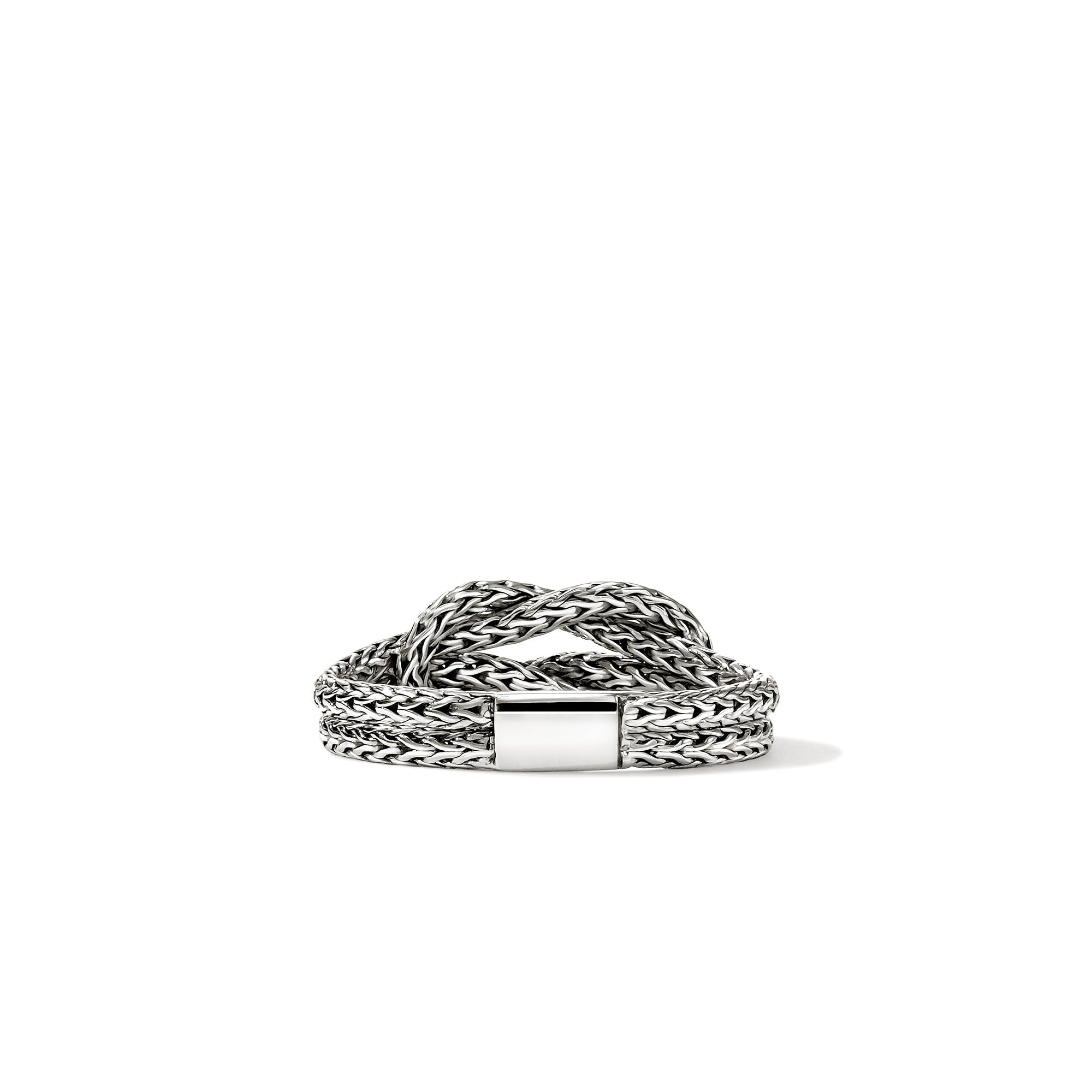 John Hardy Sterling Silver Love Knot Chain Ring