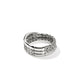 Sterling Silver Chain Motif Crossover Ring