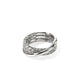 Sterling Silver Chain Motif Crossover Ring