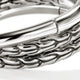 Sterling Silver Chain Motif Crossover Ring