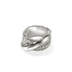 Chunky Sterling Silver Chain Motif Crossover Ring