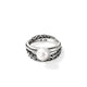 Sterling Silver Chain Motif and Fresh Water Pearl Ring