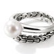 Sterling Silver Chain Motif and Fresh Water Pearl Ring