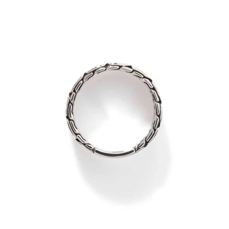 Men's Sterling Silver Carved Chain Band Ring