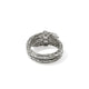 John Hardy Sterling Silver Spear Double Wrap Ring with Pave Diamonds