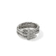 John Hardy Sterling Silver Spear Double Wrap Ring with Pave Diamonds