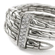 John Hardy Sterling Silver Spear Double Wrap Ring with Pave Diamonds