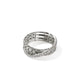 John Hardy Sterling Silver Crossover Ring with Pave Diamonds