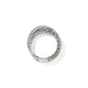 John Hardy Sterling Silver Crossover Ring with Pave Diamonds