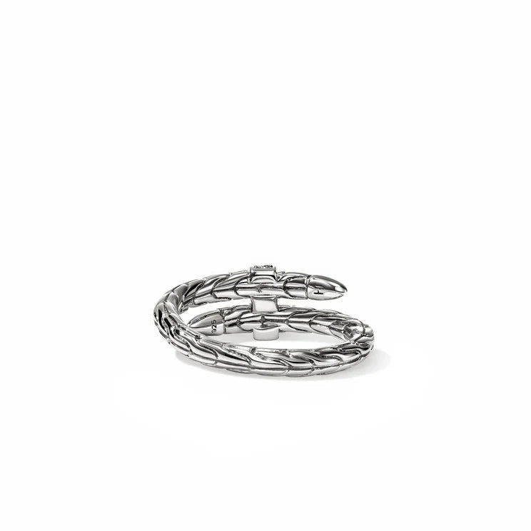 Sterling Silver Black Sapphire Spear Wrap Ring