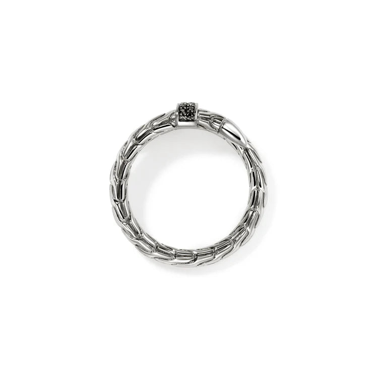 Sterling Silver Black Sapphire Spear Wrap Ring