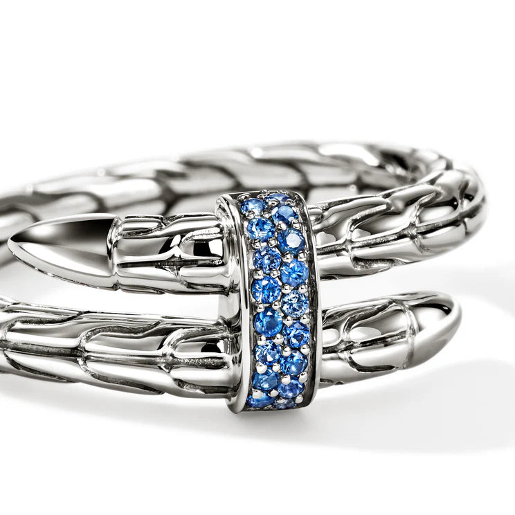 Sterling Silver Blue Sapphire Spear Wrap Ring
