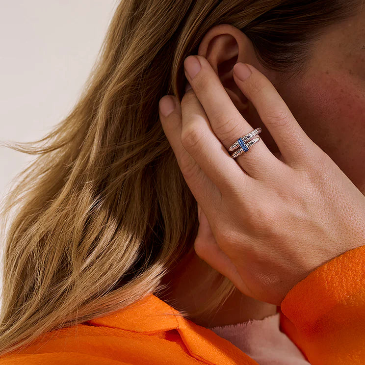 Sterling Silver Blue Sapphire Spear Wrap Ring