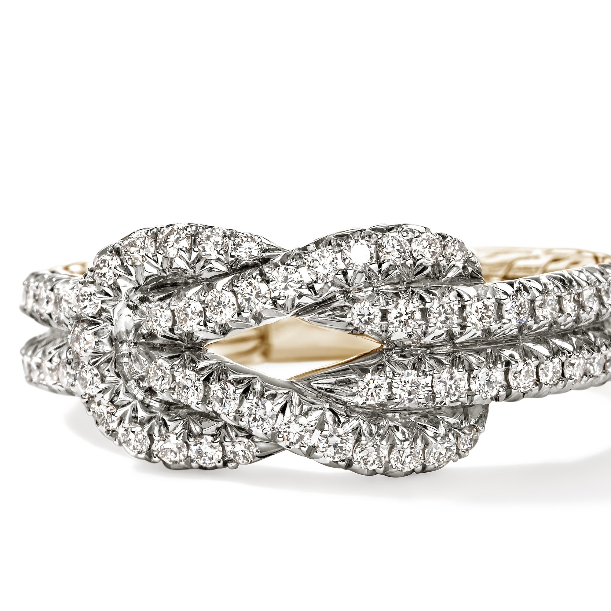 John Hardy 14K Yellow Gold Love Knot Ring with Diamonds