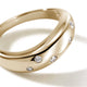 John Hardy 14K Yellow Gold Surf Ring with Scattered Diamonds