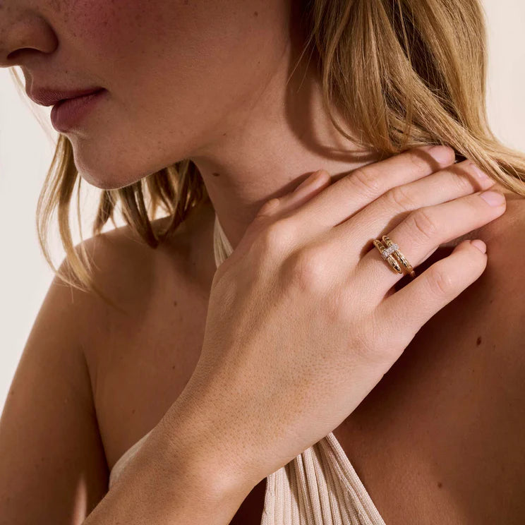 Yellow Gold Diamond Spear Ring