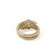 John Hardy 14K Yellow Gold Spear Double Wrap Ring with Pave Diamonds