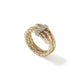 Yellow Gold and Pave Diamond Coiled Spear Ring