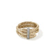 John Hardy 14K Yellow Gold Spear Double Wrap Ring with Pave Diamonds