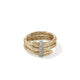 Yellow Gold and Pave Diamond Coiled Spear Ring