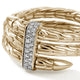 John Hardy 14K Yellow Gold Spear Double Wrap Ring with Pave Diamonds