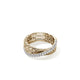 Yellow Gold and Pave Diamond Crossover Ring