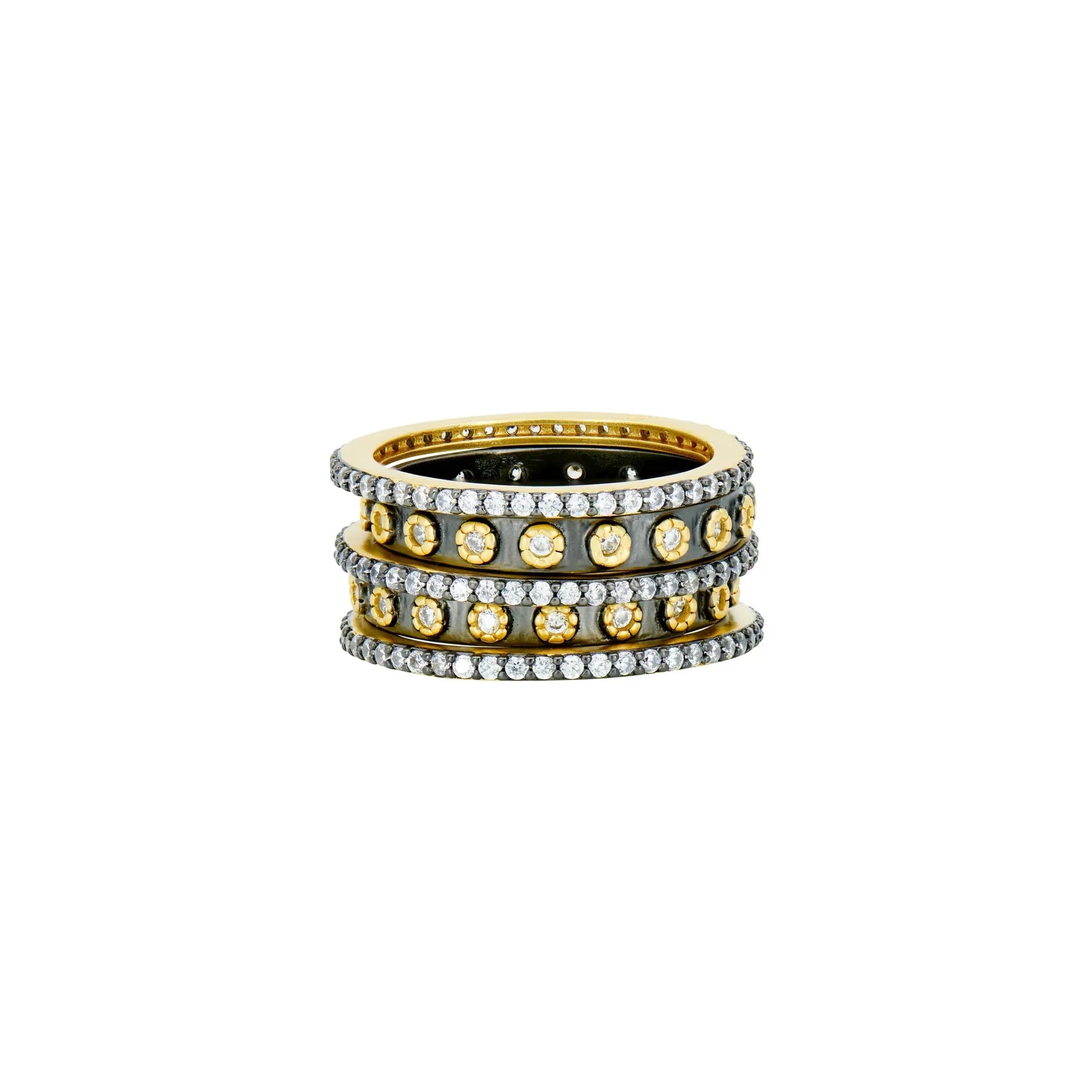 Two Tone 5-Stack Ring Set
