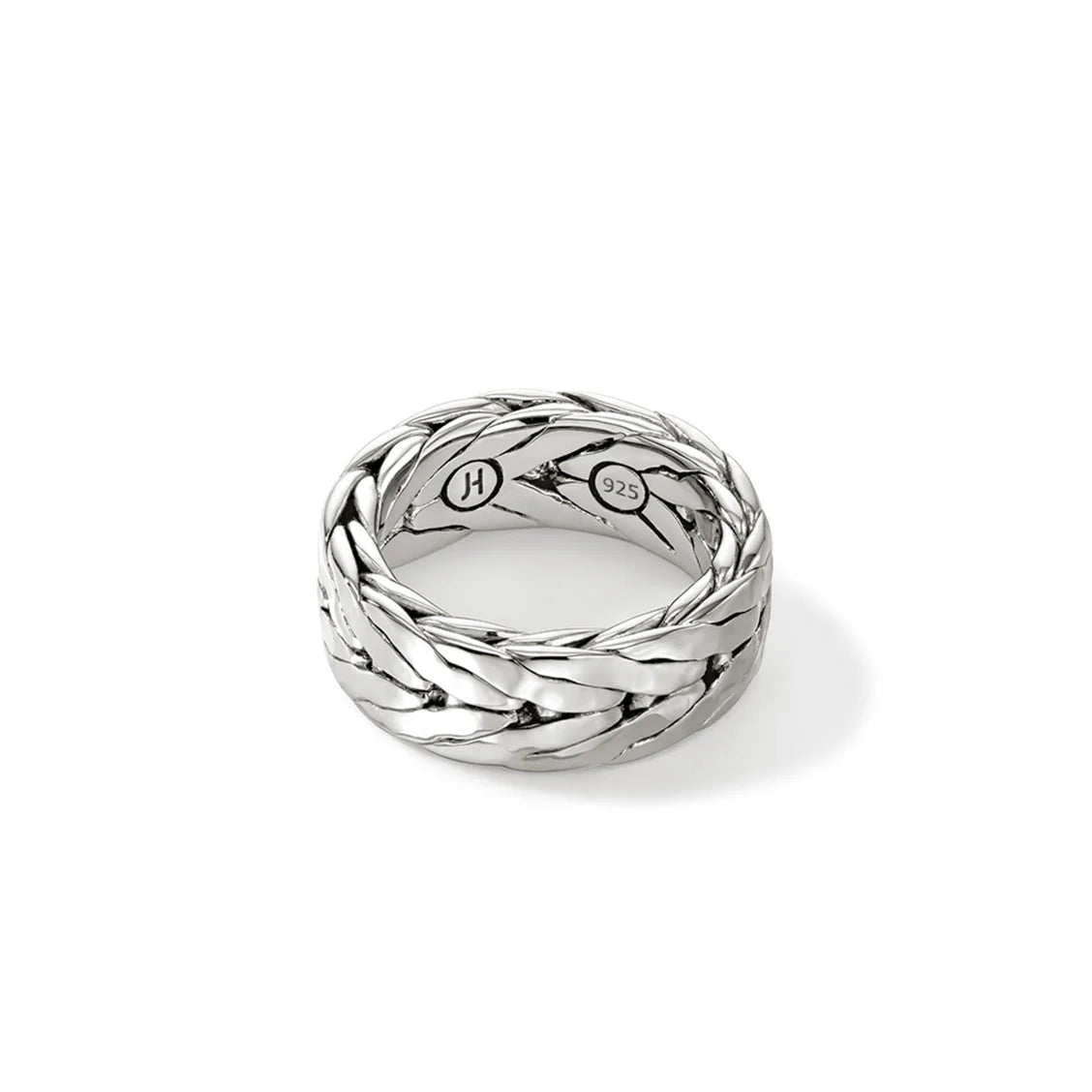 Hammered Sterling Silver Woven Chain Ring