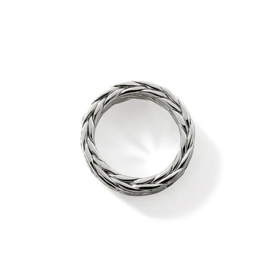 Hammered Sterling Silver Woven Chain Ring