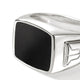 Sterling Silver and Treated Black Onyx Signet Ring