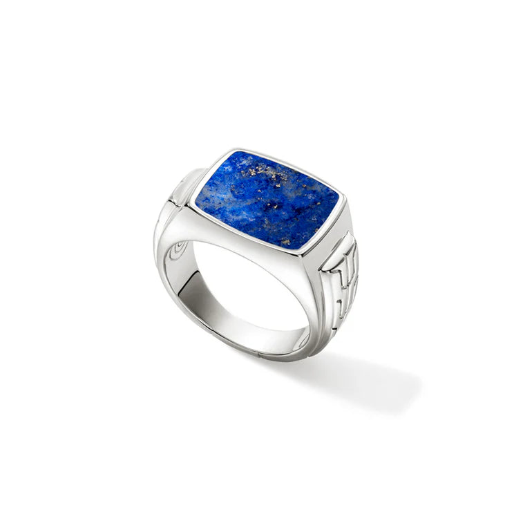 Sterling Silver and Lapis Lazuli Signet Ring