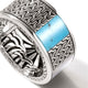 John Hardy Sterling Silver and Yellow Gold Ring with Mother of Pearl, Turquoise and Lapis Lazuli