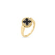 Diamond Black Jade and Mother of Pearl Reversible Venetian Medallion Ring