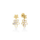Yellow Gold Diamond and Mother of Pearl Jasmine Flower Drop Earrings