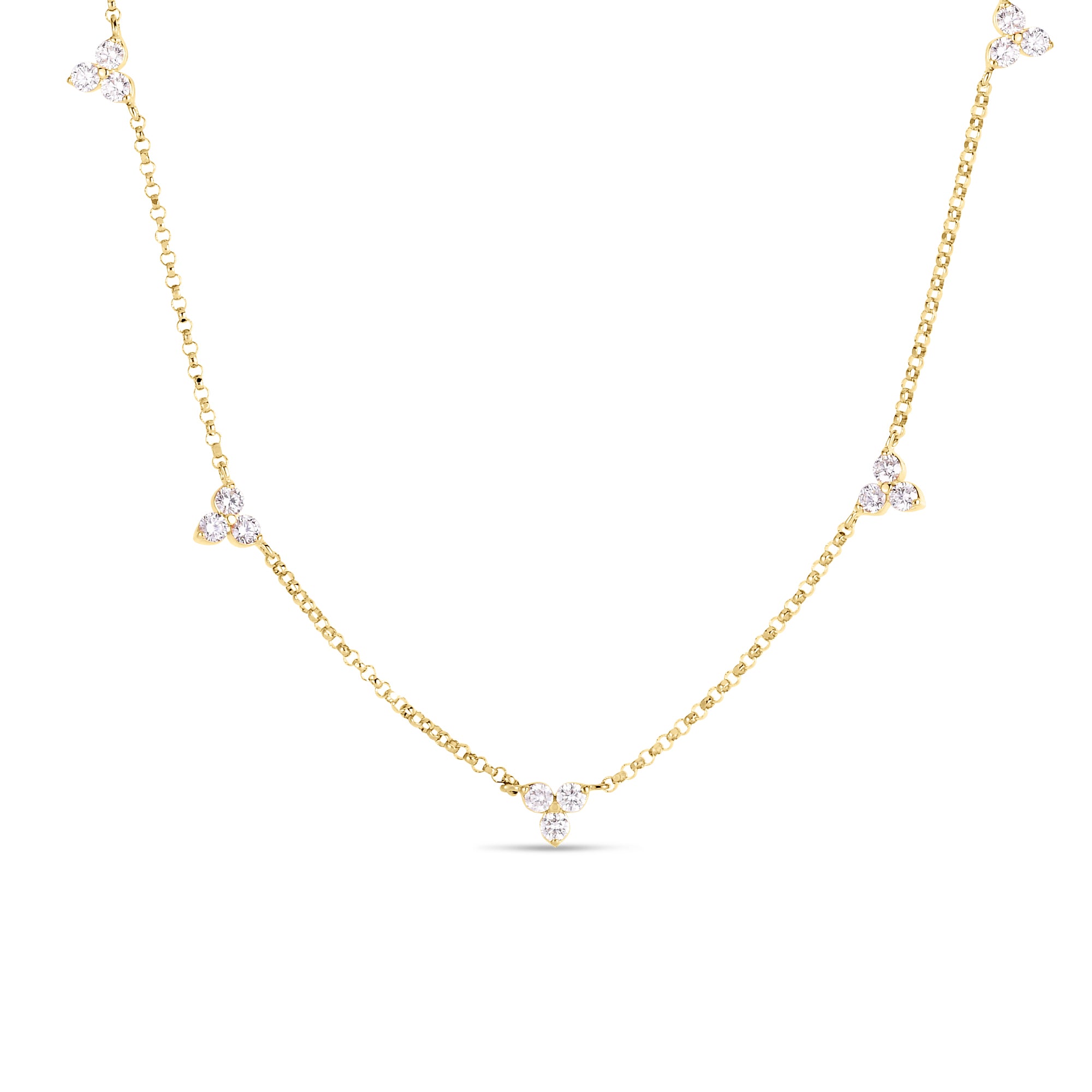 Diamond By The Inch 5-Station Flower Necklace