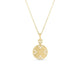 18K Yellow Gold Floral Diamond Medallion Necklace