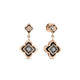 Rose Gold Palazzo Carnevale Black & White Diamond Flower Drop Earrings