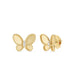 Diamond & Satin Finish Butterfly Stud Earrings