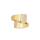 Yellow Gold Obelisco Pave Diamond Ends Bypass Ring