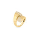 Yellow Gold Obelisco Pave Diamond Ends Bypass Ring