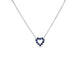 White Gold Diamond and Blue Sapphire Reversible Heart Pendant Necklace