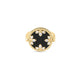 Yellow Gold Black Jade and Mother of Pearl Diamond Reversible Medallion Ring