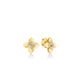 Yellow Gold Diamond Flower Stud Earrings