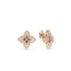 Rose Gold Pave Diamond Multi Stone Venetian Princess Flower Studs