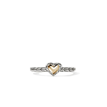 Sterling Silver & Yellow Gold Heart Ring