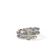 John Hardy Yellow Gold and Sterling Silver Spear Double Wrap Ring with Pave Diamonds